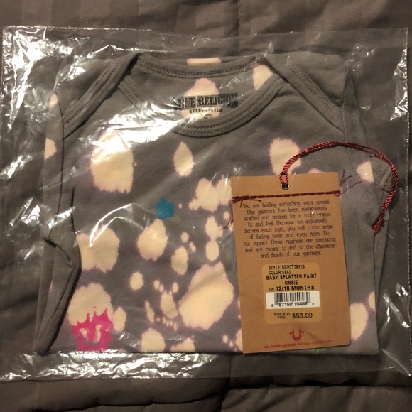 🌟 Last One! True Religion Splatter Paint Onesie - Picture 5 of 9